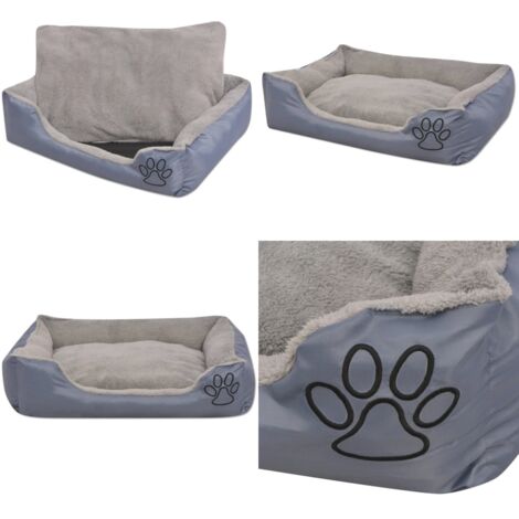 Cuccia per Cani con Cuscino Imbottito Taglia S Grigio - Cuscino per cani - Cuccia per cani taglia S