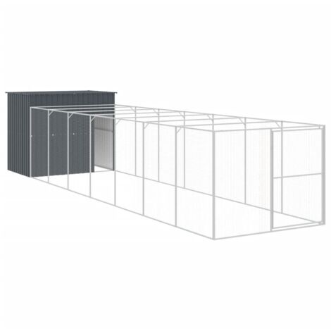 Cuccia per cani con recinto 214 x 865 x 181 cm antracite 020043487