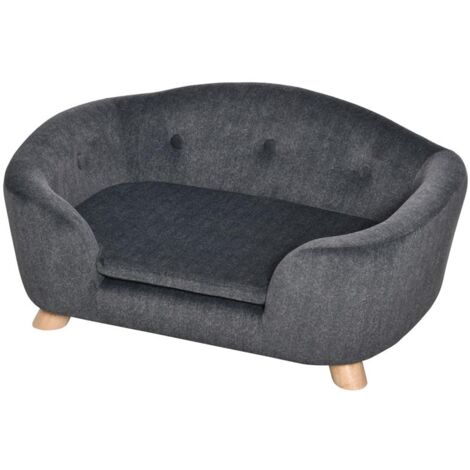 CUCCIA PER CANI DI TAGLIA PICCOLA. DIVANETTO PER CANI DA INTERNO CON CUSCINO LAVABILE. 70X47X30CM - GRIGIO ANTRACITE