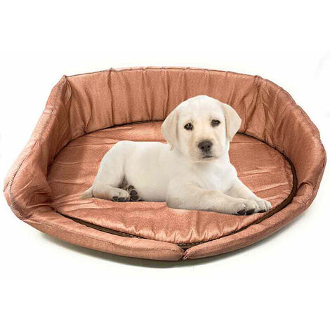 EASYCOMFORT Divanetto Cuccia per Cani e Gatti in SImilpelle con Cuscino  Marrone