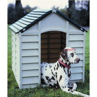 Cuccia per cani in pvc/resina 72x72x68h beige verde taglia grande per esterno