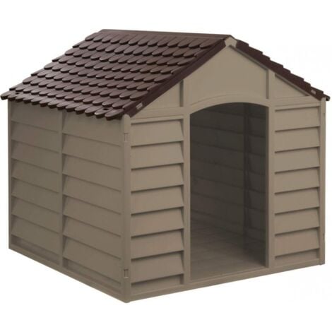 CUCCIA PER CANI IN PVC/RESINA 86x84x82 H MARRONE MAXI TAGLIA GRANDE