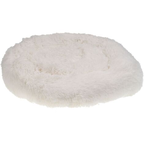 Cuccia per cani pelliccia sintetica bianco 50 cm cuscino per gatto letto animali rotondo Kulu