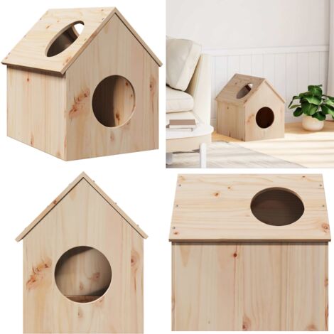 Cuccia per Gatti 41x50x50 cm in Legno Massello di Pino - Cuccia per gatti - Cuccia per gatti in pino