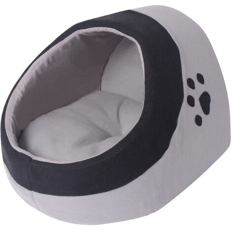 Relaxdays Casetta per Gatti, Pouf per Sedersi, HLP: 43x39x39 cm, Cuccia  Pieghevole, Lettino con Coperchio, Grigio Bianco