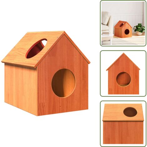 Cuccia per gatti in pino - vidaXL Cuccia per Gatti Marrone Cera 41x50x50cm Legno Massello di Pino -