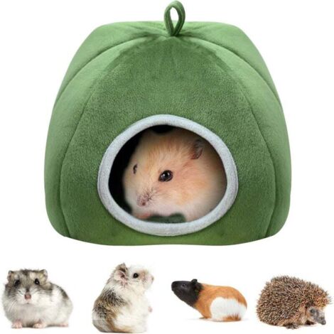 Cuccia per porcellini d'India, cuccia per porcellini d'India, nido per porcellini d'India, criceti, scoiattoli, cincillà, conigli e altri piccoli animali, cuccia calda per animali domestici (verde)