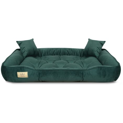 Cuccia/recinto per cani, 130x105 cm, velluto, verde scuro