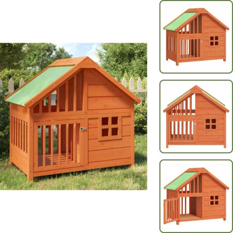 Cucciola in pino - vidaXL Cuccia per Cani Marrone 96x60,5x87 cm in Legno Massello di Pino -