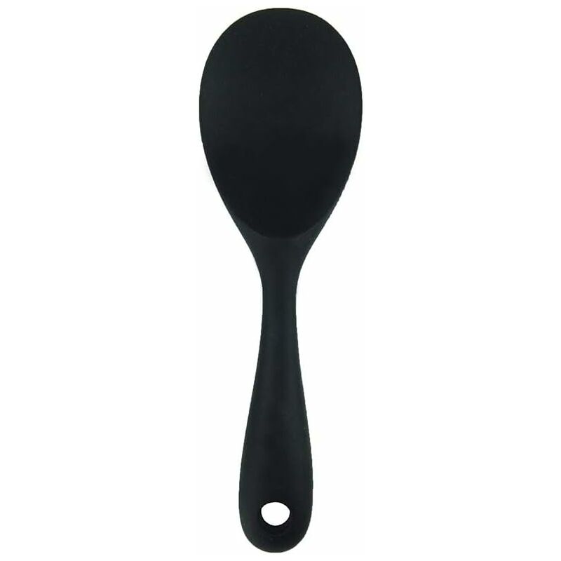 

Cuchara de arroz de silicona para hornear, utensilios de cocina chinos, utensilios de cocina de silicona premium Cuchara de arroz negro