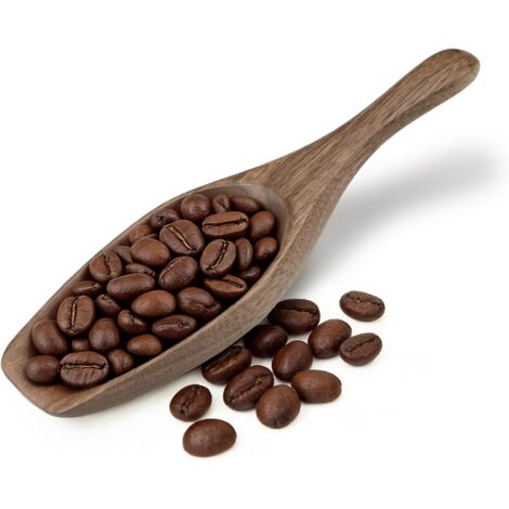 Cuchara de nogal negro para macetas, pala de madera de 14 cm para tierra y granos de café, utensilio de cocina multifuncional de madera para sales de baño, té y azúcar (1 pieza)