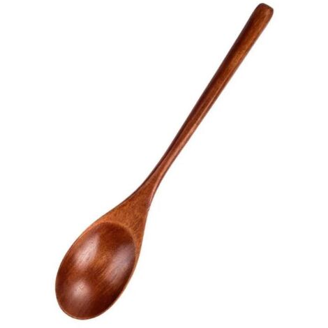 Cuchara de postre de madera sin barnizar – Natural, para pasteles, yogures y helados.