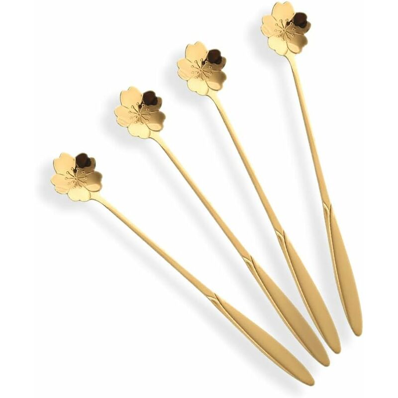 Cuchara De Té De Mango Largo De Acero Inoxidable, Cuchara Mezcladora, Café, Postre, Helado, Cuchara De Postre Portátil Dura, Juego De 4 En Oferta Cuchara De Té De Mango Largo De Acero Inoxidable, Cuchara Mezcladora, Café, Postre, Helado, Cuchara De Postre Portátil Dura, Juego De 4