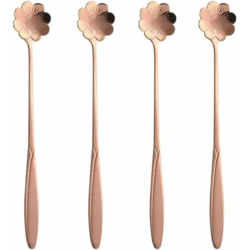 Cuchara De Té De Mango Largo De Acero Inoxidable, Cuchara Mezcladora, Café, Postre, Helado, Cuchara De Postre Portátil Dura, Juego De 4 En Oferta Cuchara De Té De Mango Largo De Acero Inoxidable, Cuchara Mezcladora, Café, Postre, Helado, Cuchara De Postre Portátil Dura, Juego De 4