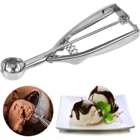 Cuchara para helado Cuchara de acero inoxidable con cucharas esféricas reforzadas para galletas de frutas, galletas, helados, sorbetes