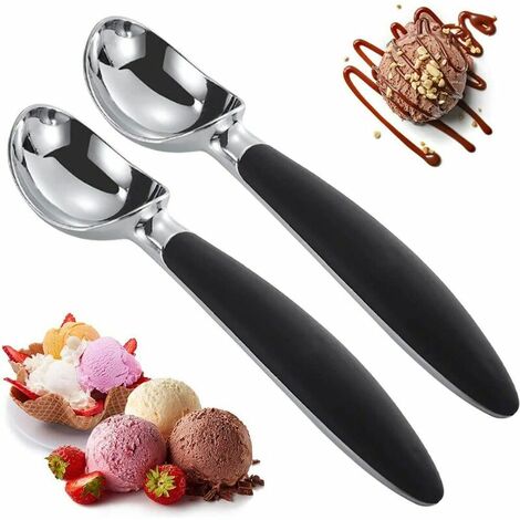 Cuchara para helado / Cuchara para helado de acero inoxidable de 2 piezas / Cuchara para helado para helado, Fruta / 5 cm