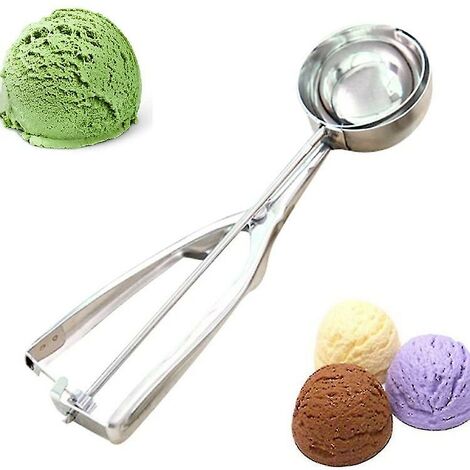 Cuchara para helado de acero inoxidable de primera calidad, cuchara para helado de metal resistente, perfecta para fruta congelada, helado