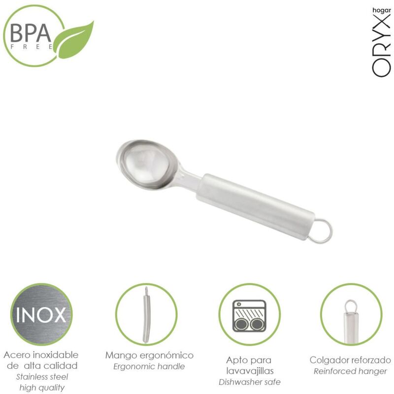 

Cuchara para helados acero inoxidable 4 x 21,5 (alt) cm.