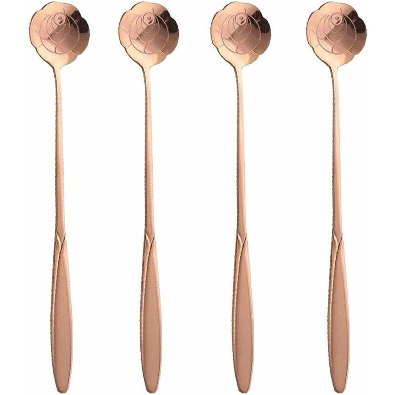 Cucharadita De Mango Largo De Acero Inoxidable, Cuchara Sopera, Cuchara Para Helado De Café, Cuchara De Postre Portátil Dura, Juego De 4 Oro Rosa. En Oferta Cucharadita De Mango Largo De Acero Inoxidable, Cuchara Sopera, Cuchara Para Helado De Café, Cuchara De Postre Portátil Dura, Juego De 4 Oro Rosa.