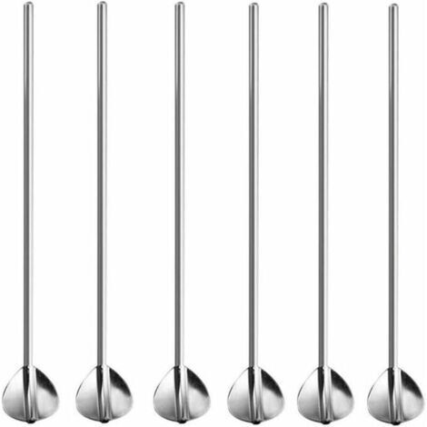 cucharas-pajita con forma de corazón, reutilizables, de acero inoxidable, con diseño de cuentagotas, ideales para café, té, para el hogar y para viajar.