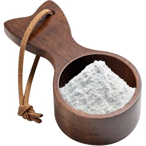 Cucharilla de madera pequeña - cucharas de madera para bidones, cucharilla ergonómica  Cucharilla de madera, cordón de cuero, cucharilla, utensilios de medición y básculas para granos de café y café m