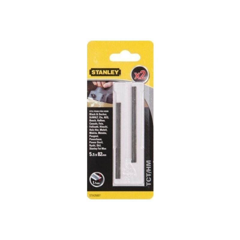 

Cuchilla Cepillo Electrico Reversible 82Mm Ancho Tct 2 Pz - Stanley