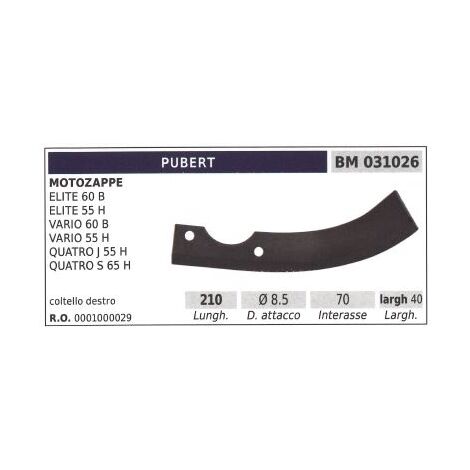 Cuchilla de corte, derecha para motocultor ELITE 60B PUBERT
