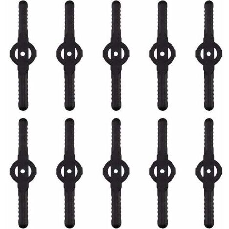Cuchilla de plástico para recortadora de bordes, 10 cuchillas de repuesto de plástico para recortadora de césped inalámbrica, cuchillas de repuesto de plástico para cortacésped (negras)