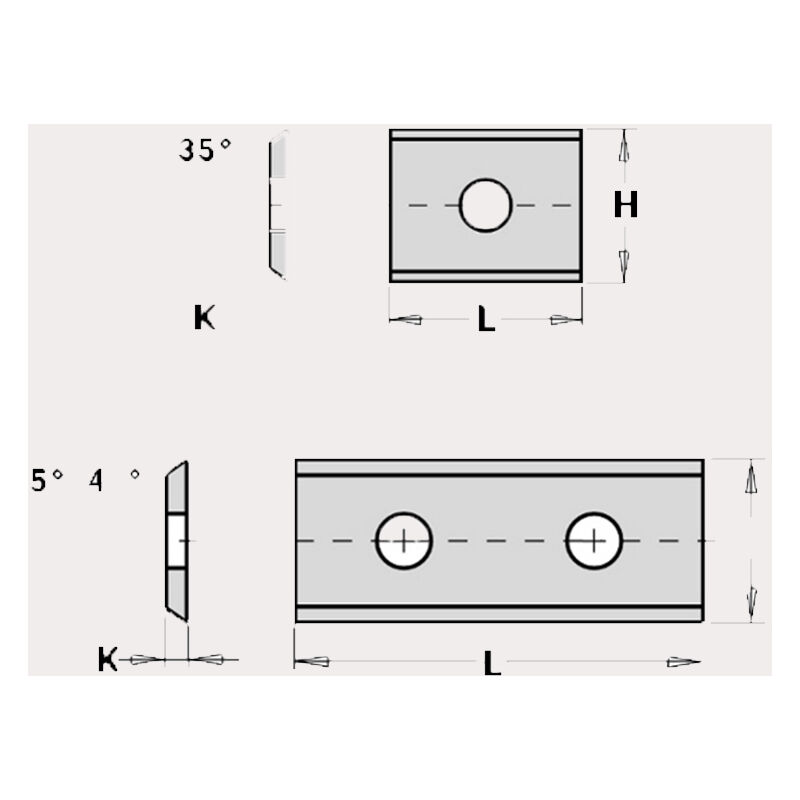 

Cuchilla Hw-Smg 2 Cortes 35° 30X12X1.5 (Hv10= 2300)