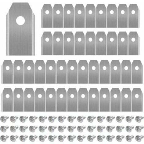Cuchilla para cortacésped ZVD, 45 cuchillas de titanio para todos los robots cortacésped Husqvarn/Automower/Yardforce/Gardena (3 g-0,75 mm) con 45 tornillos, cuchillas de repuesto para los modelos 105