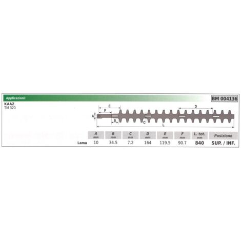 Cuchilla superior/inferior KAAZ TM 320 004136