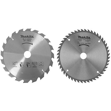 Juego de 2 hojas estándar de carburo de madera, Ø 185 mm, para sierras circulares - Makita D-20052