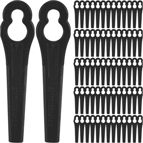 Cuchillas de plástico de repuesto para cortacéspedes, 100 unidades, accesorios para cortacéspedes, color negro.
