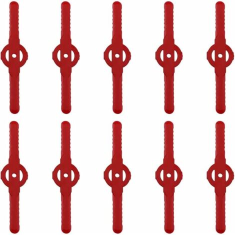 Cuchillas de plástico para recortadora YMYNY, 10 piezas de repuesto para cortadora de césped inalámbrica (rojas)