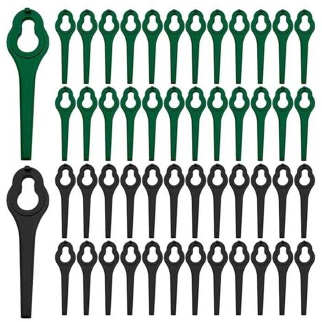 Cuchillas de repuesto de plástico KZQ, 100 piezas, cuchillas de plástico para cortacésped, bordeadoras de cuchillas de plástico, accesorios para cortacésped para jardín y césped