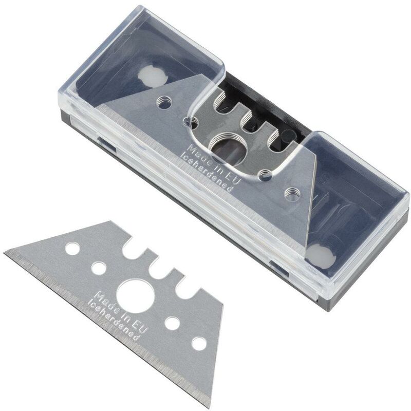 

Cuchillas trapezoidales profesionales en caja de almacenamiento, 10 unidades
