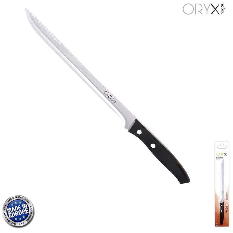 Oryx - cuchillo aspen jamonero hoja acero inoxidable 25 cm. negro