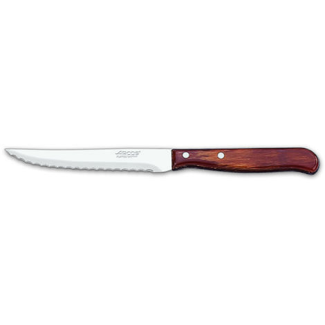 Cuchillo chuletero Arcos Latina 100400 de acero inoxidable Nitrum y mango de madera comprimida con hoja de 10.5 cm en caja