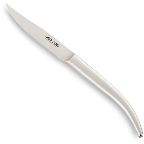 Cuchillo Chuletero Arcos Serie Cuchillos de Mesa - Cuchillo Monoblock de Acero Inoxidable de 110 mm - Color Plata (Silver).