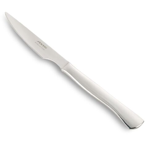 Cuchillo chuletero de 110 mm con filo liso - Monoblock de acero inoxidable para cortes precisos de carne asada, chuletas y filetes.