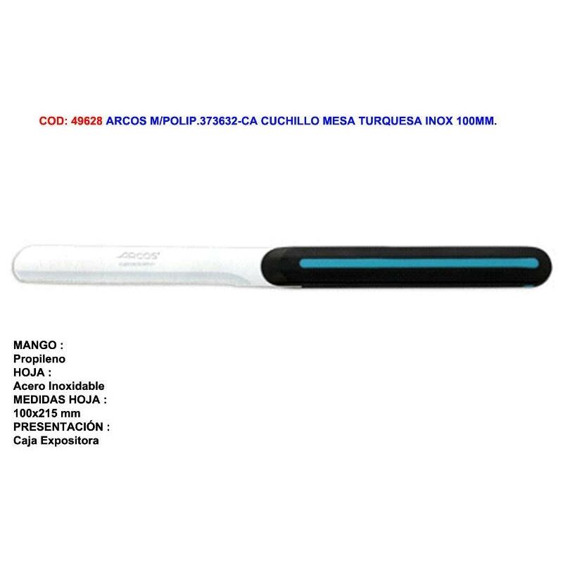 

MIBRICOTIENDA arcos m-polip.373632-ca cuchillo mesa turquesa inox 100mm.