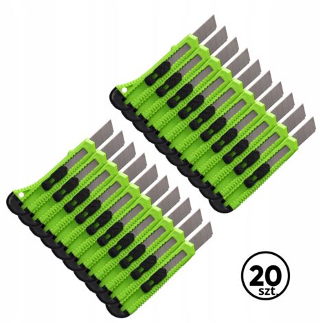 CUCHILLO CON HOJA DESMONTABLE PARA PAPEL PINTADO, TAPICER脥A, 18 mm, UNIVERSAL, 20 unidades