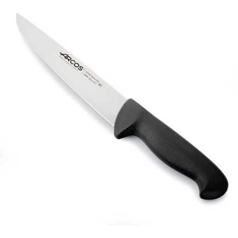 Cuchillo de carnicero Arcos Colour - Prof  294825 de acero inoxidable Nitrum y mango ergonómico de Polipropileno de color negro y hoja de 20 cm, funda display