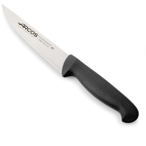 Cuchillo de cocina Arcos Colour - Prof 290525 de acero inoxidable Nitrum y mango ergonómico de Polipropileno de color negro y hoja de 13 cm, funda display