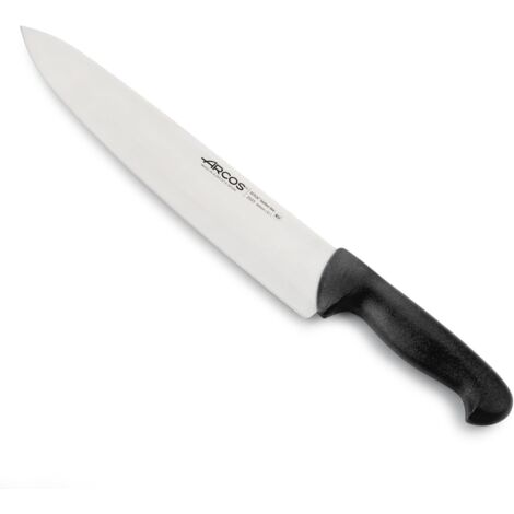 Cuchillo de cocinero Arcos Colour - Prof  292325 de acero inoxidable Nitrum y mango ergonómico de Polipropileno de color negro  y hoja de 30 cm, funda display