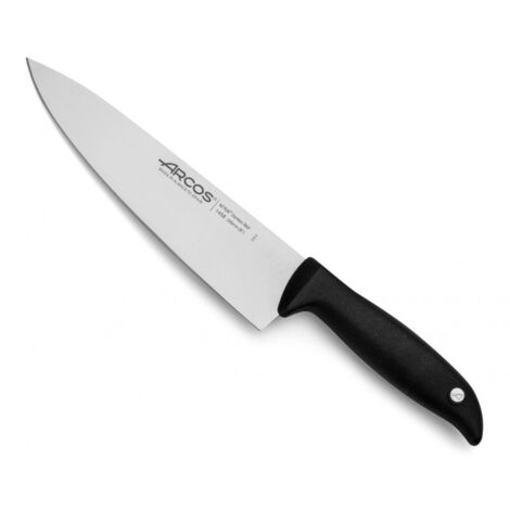Cuchillo de cocinero Arcos Menorca 145800 de acero inoxidable Nitrum y mango de polipropileno con hoja de 20 cm en blíster