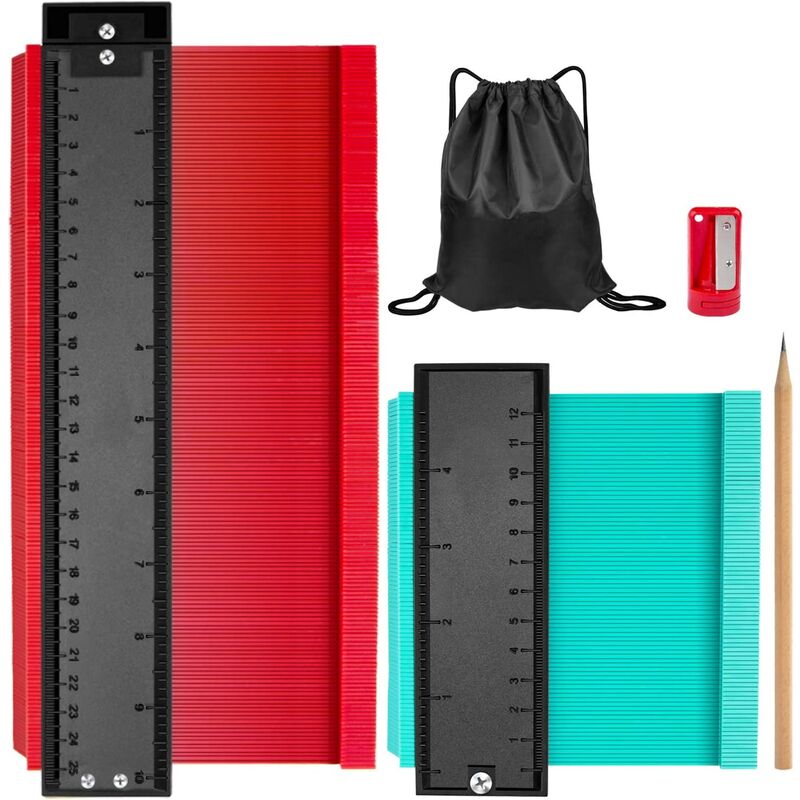 

Cuchillo de contorno de 2 piezas, cuchillo de contorno de plástico de 10 pulgadas y 5 pulgadas para perfiles irregulares, baldosas y más, laminado y