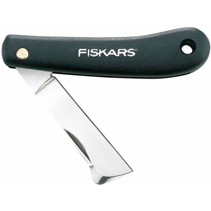 

Fiskars Cuchillo de injerto cortaplumas K60, Longitud total: 17 cm, acero inoxidable, Negro, 1001625