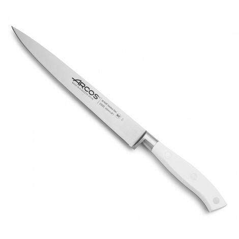 Cuchillo Fileteador Arcos Riviera Blanc 233024 de Acero Nitrum, con Mango de Polioximetileno y hoja de 20 cm en estuche