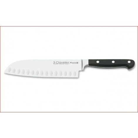 CUCHILLO FORJADO SANTOKU ALVEOLADO BAVARIA 18 cm - 7 E 3C - 3 CLAVELES